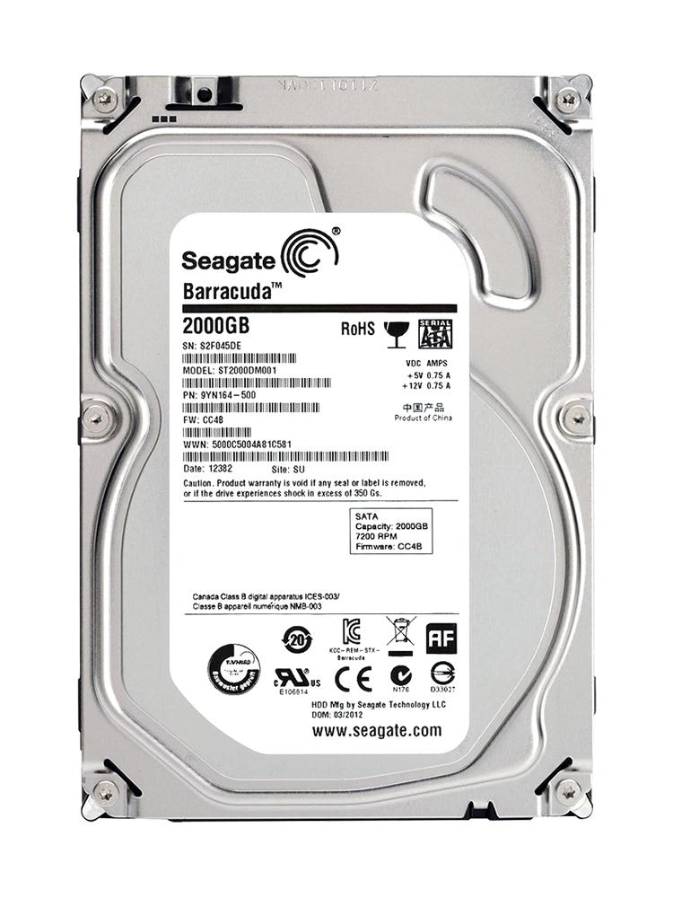 1CH164-044 Seagate Barracuda 2TB 7200RPM SATA 6GB/s 64MB Cache 3.5-inch Hard Drive