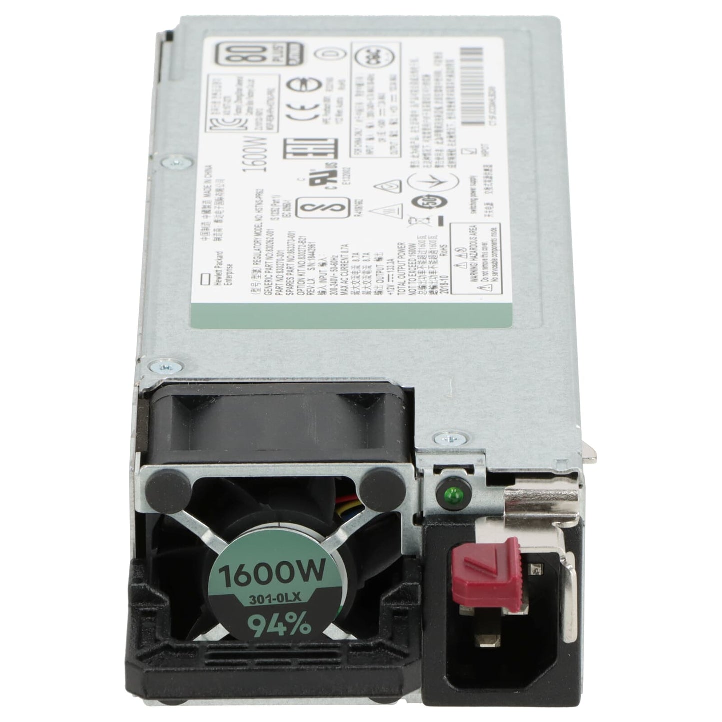 830270-001 HPE 1600-Watts Hot-Pluggable Redundant Low Halogen Power Supply for DL560 Gen10