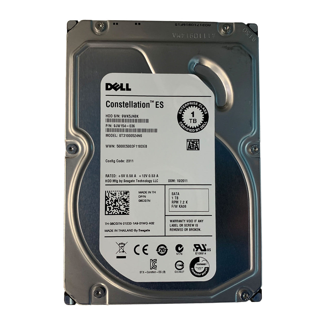 9JW154-036 Seagate Constellation ES 1TB 7200RPM SATA 3GB/s 32MB Cache 3.5-inch Hard Drive