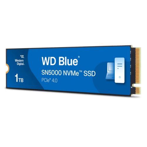 WD 1TB Blue SN5000 M.2 NVMe Gen4 SSD M.2 2280 PCIe4 3D NAND TLC R/W 5150/4900 MB/s 730K/770K IOPS