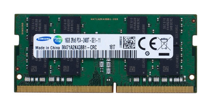 M471A2K43BB1-CRC Samsung 16GB PC4-19200 non-ECC Unbuffered DDR4-2400MHz CL17 260-Pin SODIMM 1.2V Dual Rank Memory