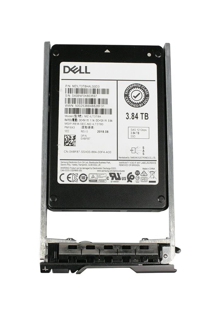 MZILT3T8HALS0D3 Samsung PM1643 Series 3.84TB TLC SAS 12Gbps 2.5-inch Solid State Drive
