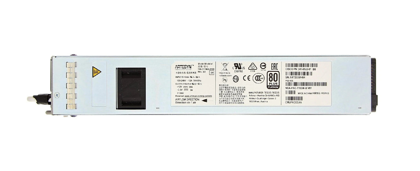 NXA-PAC-1100W-PE2 Cisco 1100-Watts 100-240V AC Hot-Pluggable Front to Back Airflow Redundant Power Supply for Nexus 5596T