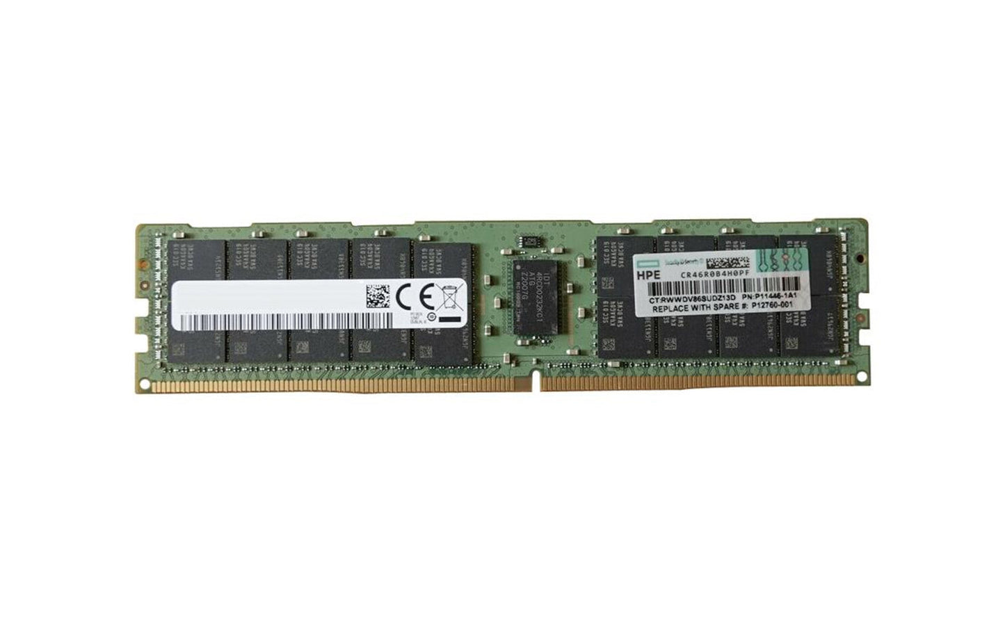 P11446-1A1 HPE 64GB DDR4-3200MHz PC4-25600 ECC Registered CL22 288-Pin DIMM 1.2V Dual Rank Memory Module