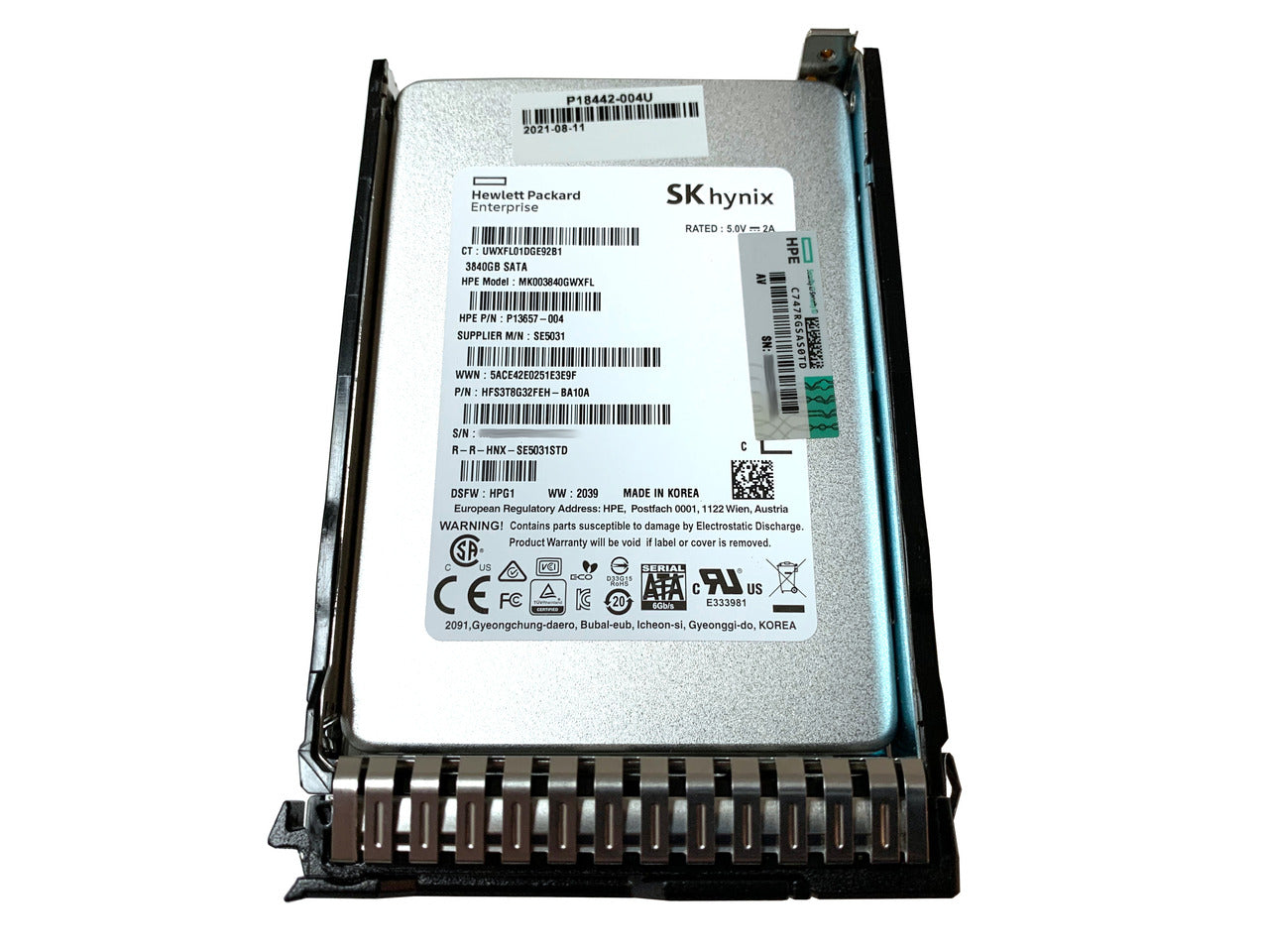 P49035-S21 HPE 3.84TB SAS 24Gbps Read Intensive 2.5-Inch BC Solid State Drive for G10+ Server