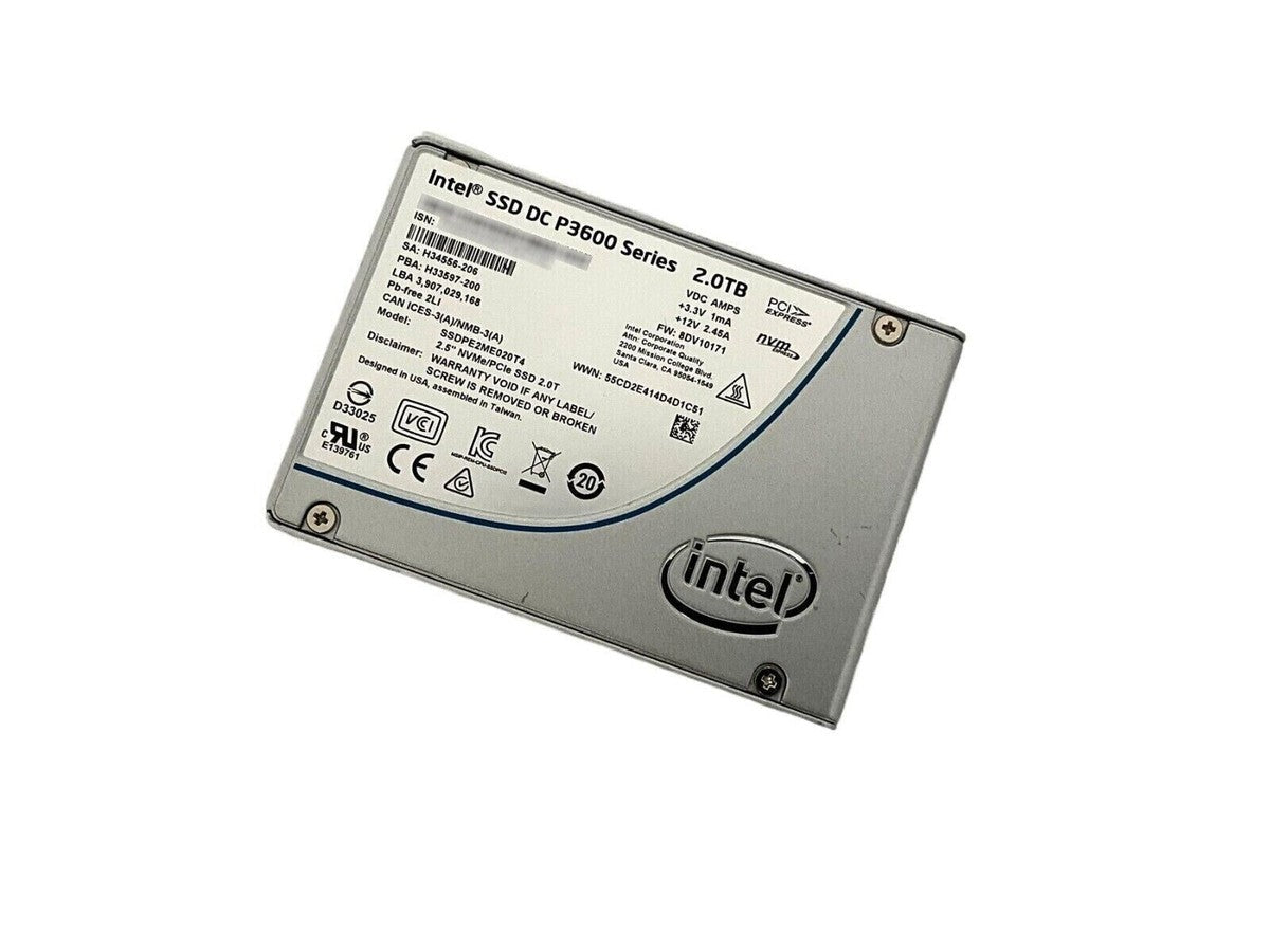 SSDPE2ME020T4 Intel P3600 Series 2TB Multi-Level Cell PCI Express NVMe 3.0 x4 2.5" Solid State Drive