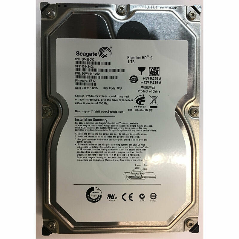 9GW144-510 Seagate Pipeline HD.2 1TB 5900RPM SATA 3Gbps 16MB Cache 3.5-inch Internal Hard Drive