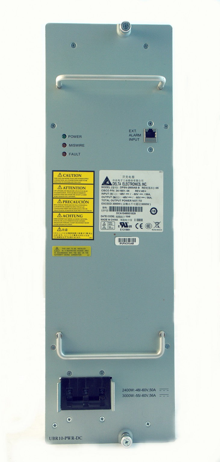 UBR10-PWR-DC-PLUS Cisco uBR Series 3300-Watts DC PEM Router Power Supply
