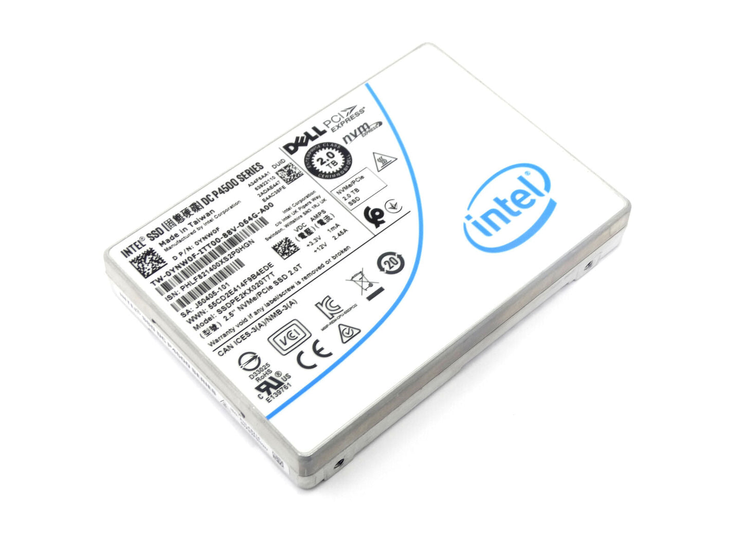 YNW0F Dell 2TB TLC PCI Express 3.1 x4 NVMe U.2 2.5-Inch Solid State Drive