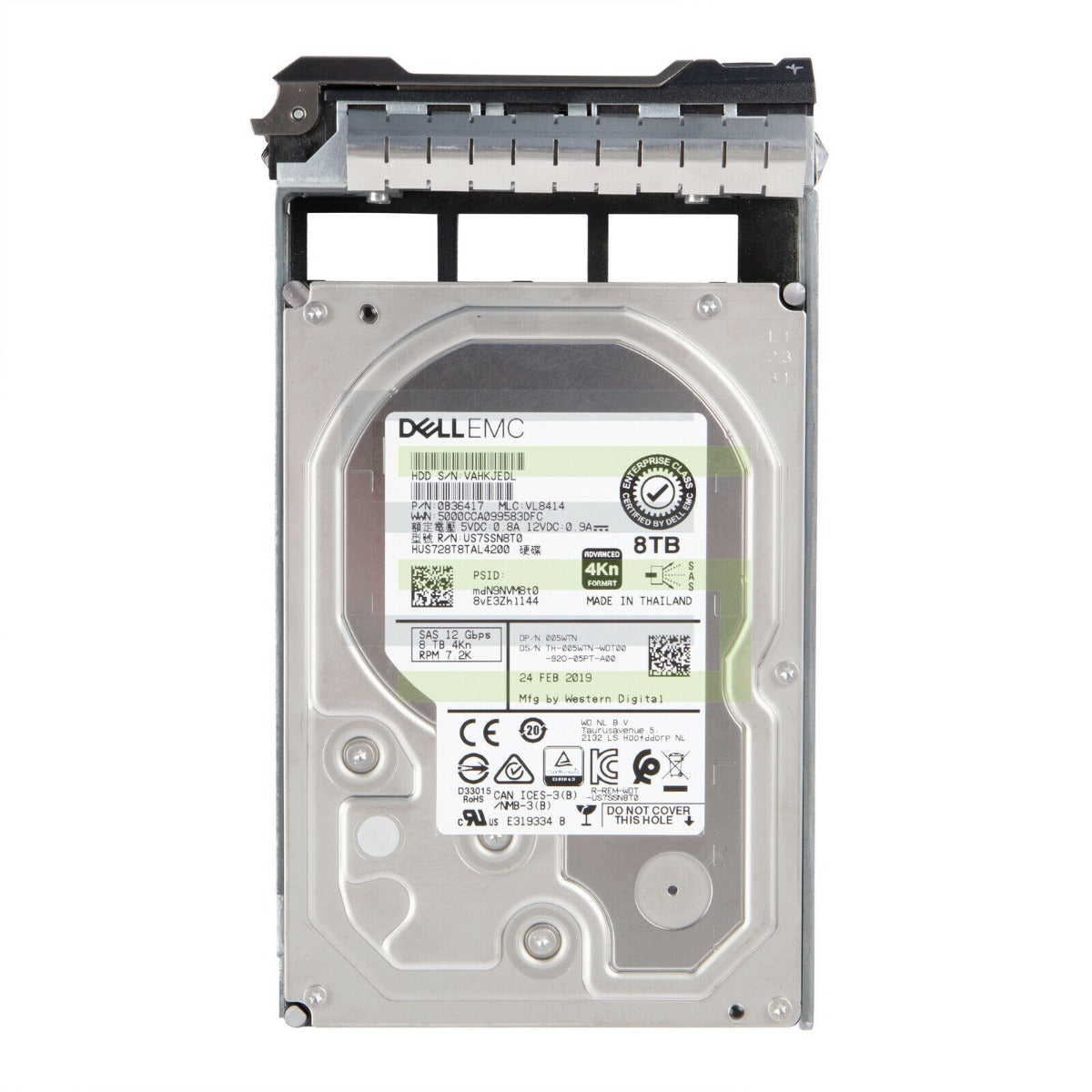 05WTN Dell 8TB 7200RPM SAS 12Gbps Hot-Pluggable 3.5-Inch Hard Drive