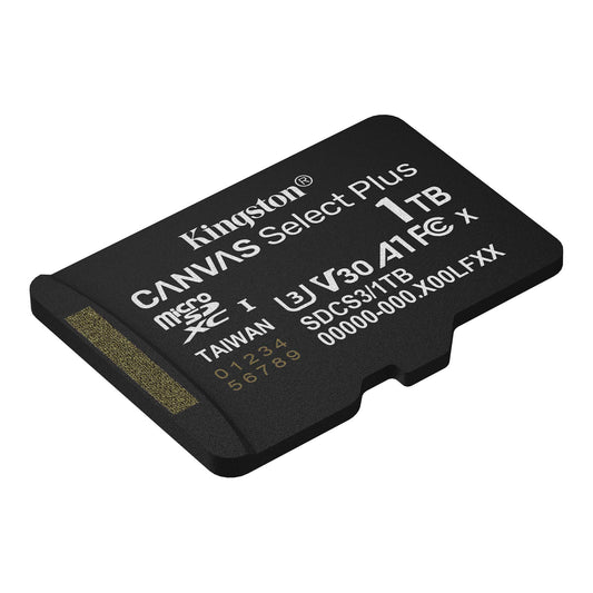 Kingston 1TB Canvas Select Plus Gen3 MicroSDXC Card with SD AdapterUHS-I Class 10U3V30A1 App Performance150MB/s