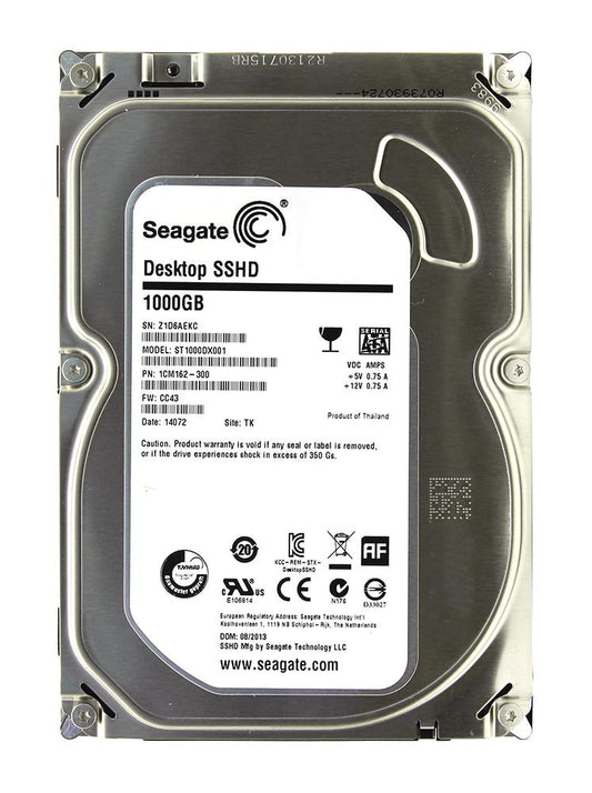 1CM162-300 Seagate Desktop SSHD 1TB 7200RPM SATA 6GB/s 64MB Cache 8GB SSD 3.5-inch Hybrid Hard Drive