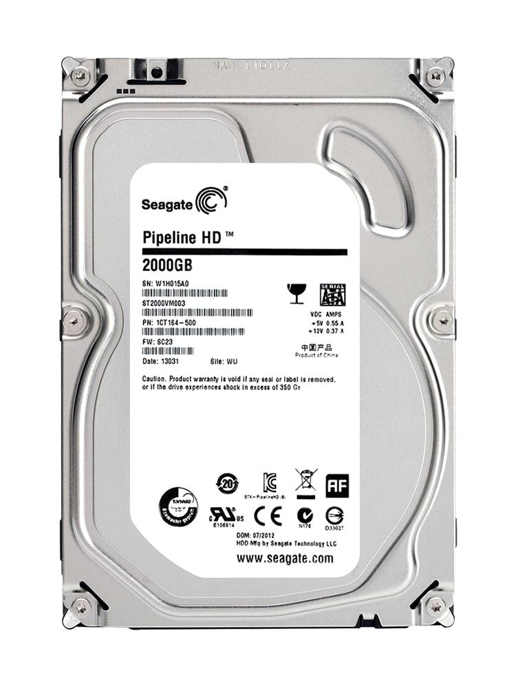 1CT164-500 Seagate Pipeline HD 2TB 5900RPM SATA 6GB/s 64MB Cache 3.5-inch Hard Drive