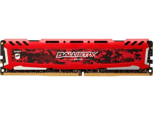 BLS8G4D26BFSE Crucial Ballistix Sport LT 8GB DIMM 288-Pin DDR4 2666MHz PC4-21300 CL16 1.2 V Non-ECC Red