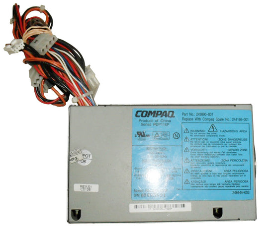 243890R-001 HP 250-Watts 120-240V AC 20-Pin Power Supply with Active PFC for EVO D500/ 300 Desktop System