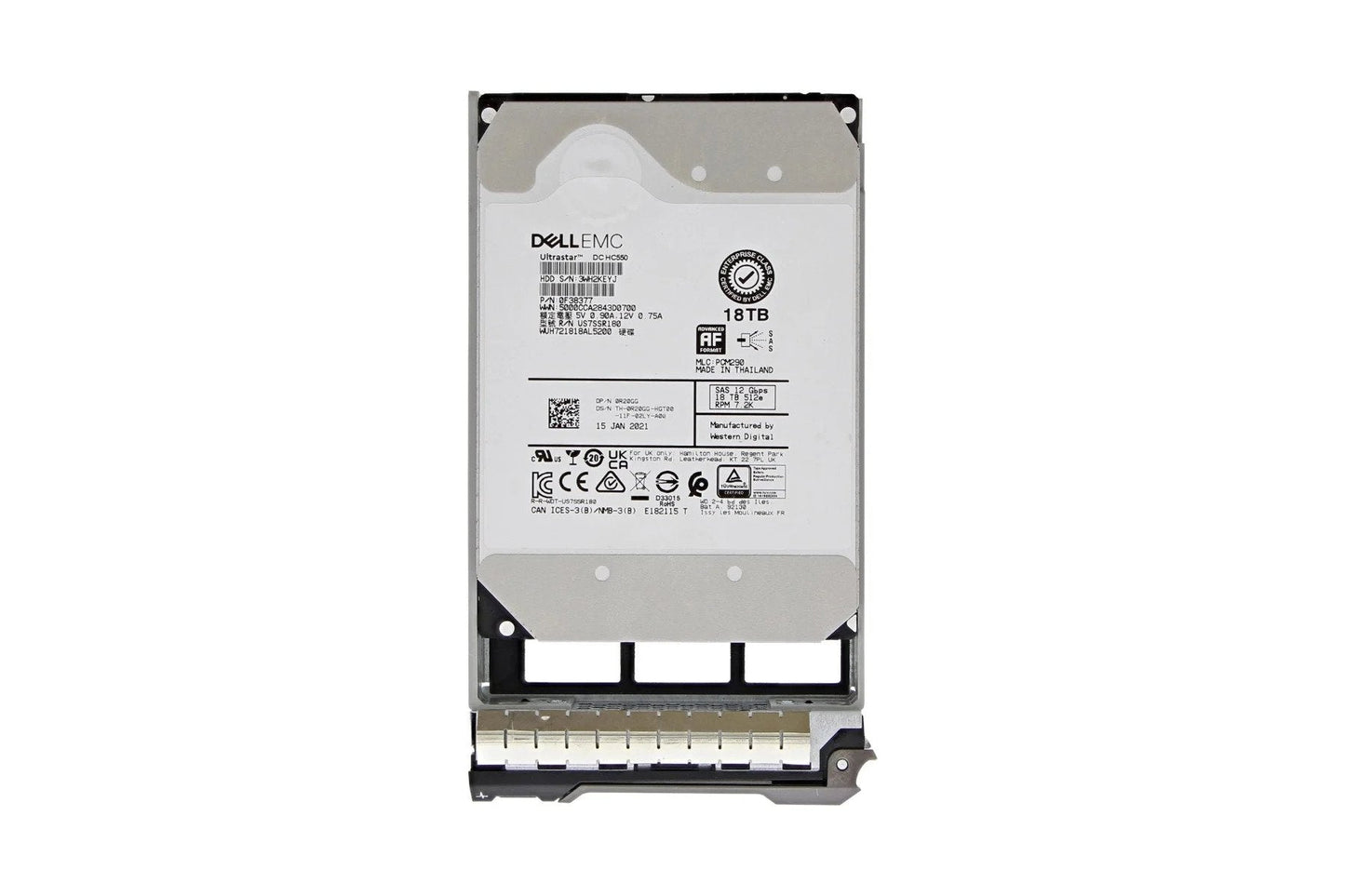 5HYG2 Dell EMC 18TB 7200RPM SAS 12Gbps 512e Hot-Pluggable 3.5-inch Hard Drive