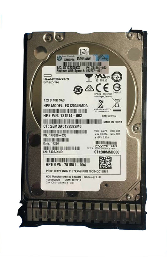 872479-K21 HPE 1.2TB 10000RPM DS SAS 12Gbps 2.5-inch SC Enterprise G9 G10 Hard Drive