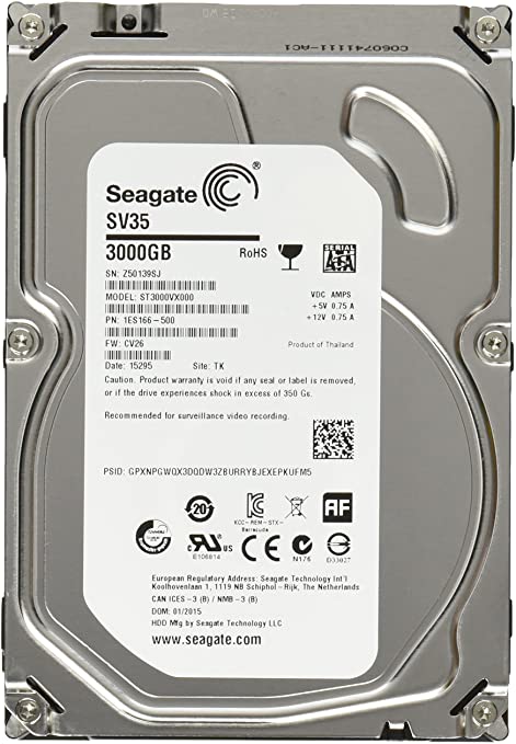 1CU166-500 Seagate SV35 Series 3TB 7200RPM SATA 6Gbps 64MB Cache 3.5-inch Internal Hard Drive