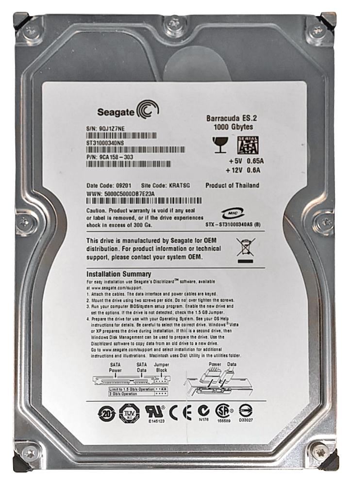 9CA158-303 Seagate Barracuda ES.2 1TB 7200RPM SATA 3GB/s 32MB Cache 3.5-inch Hard Drive