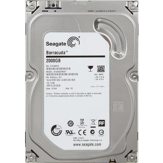 9YN164-570 Seagate Barracuda 2TB 7200RPM SATA 6GB/s 64MB Cache 3.5-inch Hard Drive