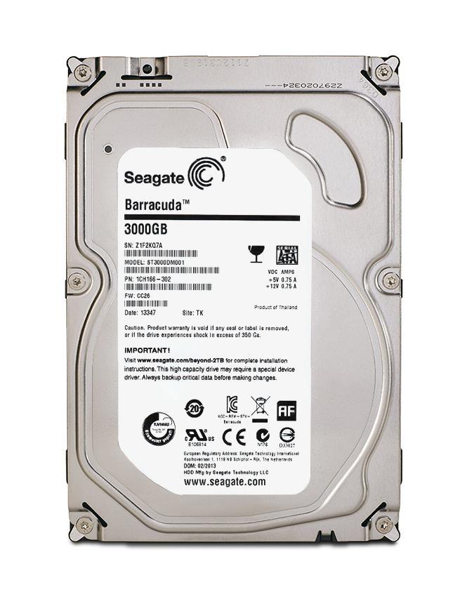 9YN166-300 Seagate Barracuda 3TB 7200RPM SATA 6GB/s 64MB Cache 3.5-inch Hard Drive