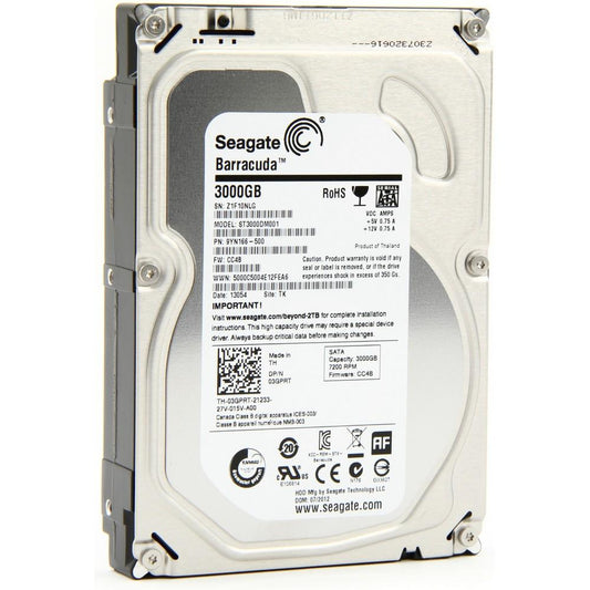 9YN166-500 Seagate Barracuda 3TB 7200RPM SATA 6GB/s 64MB Cache 3.5-inch Hard Drive