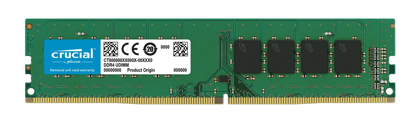 CT4K4G4DFS8213 - Crucial 16GB Kit (4 X 4GB) PC4-17000 non-ECC Unbuffered DDR4-2133MHz CL15 288-Pin DIMM 1.2V Single Rank Memory