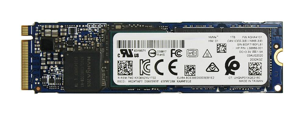 L38668-001 HP 1TB PCI Express NVMe 3.1 x4 M.2 2280 Solid State Drive for Omen 15-EK0023DX