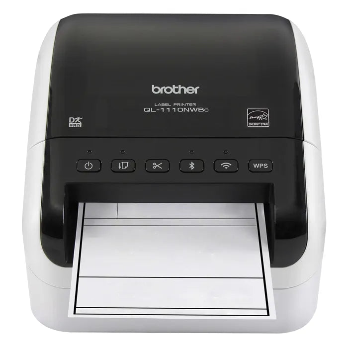 QL-1110NWBC Brother Monochrome Label Print Desktop Direct Thermal Printer White Glossy Black