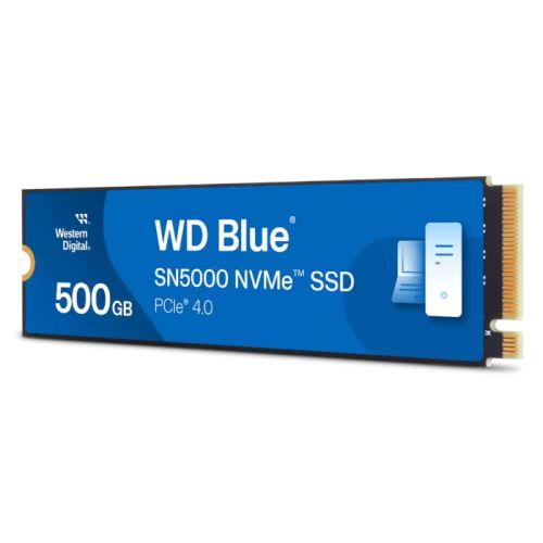 WD 500GB Blue SN5000 M.2 NVMe Gen4 SSD M.2 2280 PCIe4 3D NAND TLC R/W 5000/4000 MB/s 460K/770K IOPS