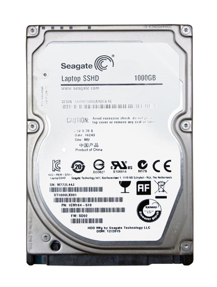 ST1000LX001 - Seagate Laptop SSHD 1TB 5400RPM SATA 6GB/s 64MB Cache 32GB NADN SSD 2.5-inch Hybrid Hard Drive 