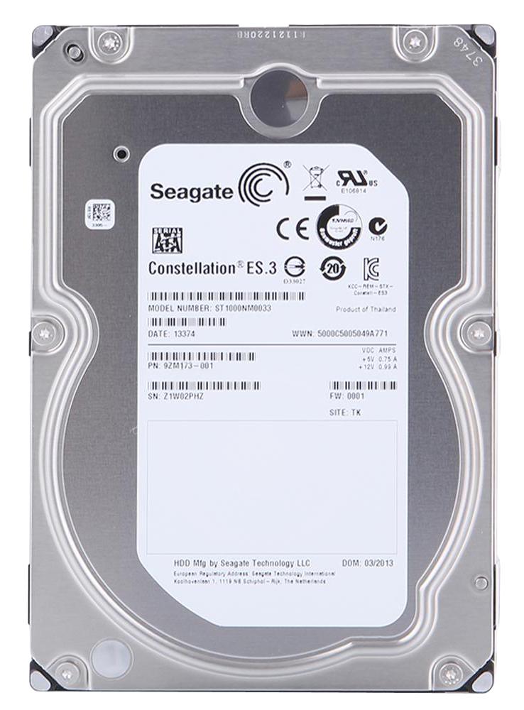 ST1000NM0033 Seagate Constellation ES.3 1TB 7200RPM SATA 6GB/s 128MB Cache (512n) 3.5-inch Hard Drive