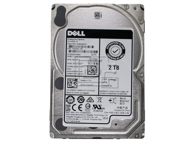 01TFN Dell 2TB 7200RPM SATA 6Gb/s 512N 3.5-inch Hard Drive with Tray for PowerEdge Server