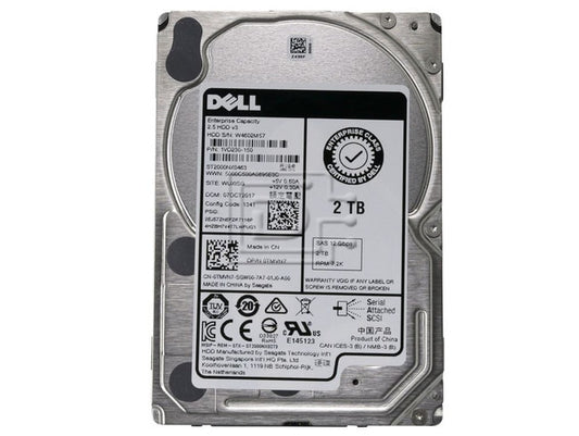 001TFN Dell 2TB 7200RPM SATA 6Gbps 3.5-Inch Hard Drive with Tray for PowerEdge Server