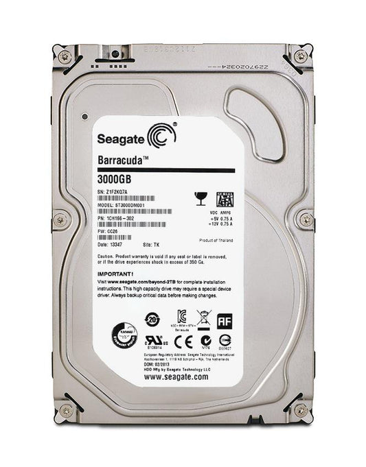 ST3000DM001 Seagate Barracuda 3TB 7200RPM SATA 6GB/s 64MB Cache 3.5-inch Hard Drive