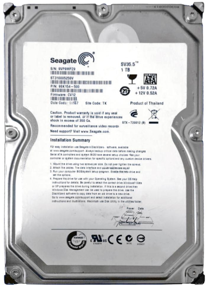 ST31000525SV Seagate SV35.5 1TB 7200RPM SATA 3GB/s 32MB Cache 3.5-inch Hard Drive