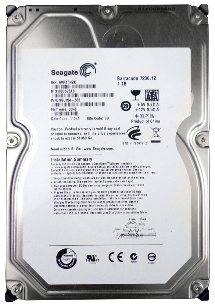 ST31000528AS Seagate Barracuda 7200.12 1TB 7200RPM SATA 3GB/s 32MB Cache 3.5-inch Hard Drive