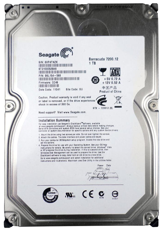 ST31000528AS Seagate Barracuda 7200.12 1TB 7200RPM SATA 3GB/s 32MB Cache 3.5-inch Hard Drive