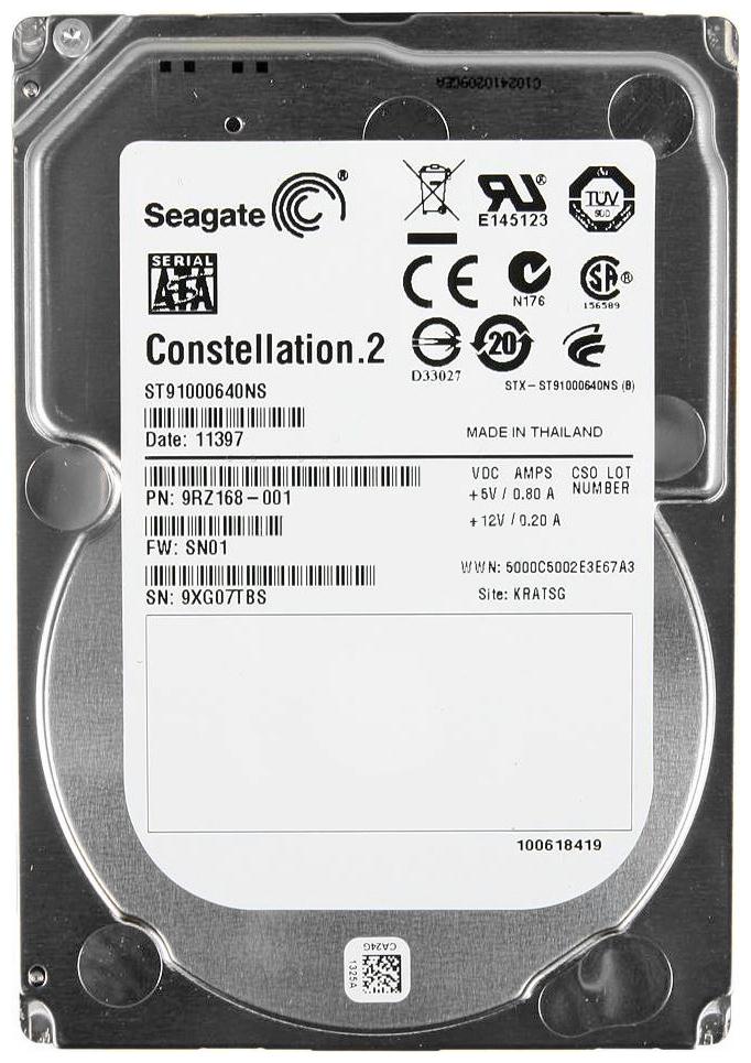 ST91000640NS Seagate Constellation.2 1TB 7200RPM SATA 6GB/s 64MB Cache (512n) 2.5-inch Hard Drive