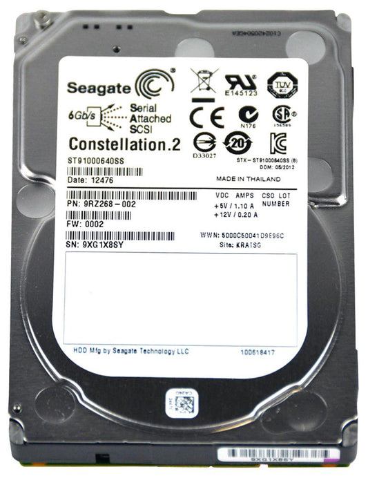 ST91000640SS Seagate Constellation.2 1TB 7200RPM SAS 6GB/s 64MB Cache (512n) 2.5-inch Hard Drive