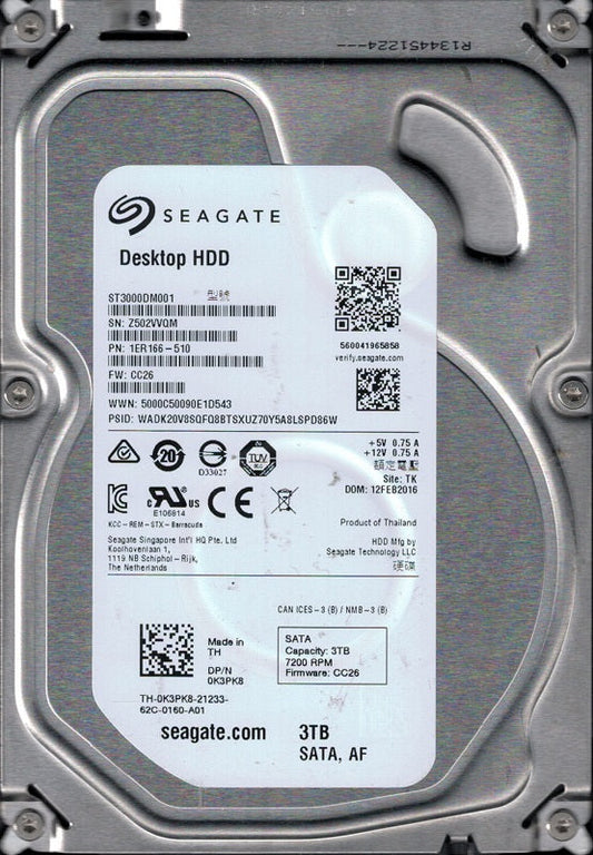 1ER166-510 Seagate 3TB 7200RPM SATA 6Gb/s 3.5-inch Hard Drive