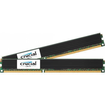 CT2K8G3ERVLD8160B - Crucial 16GB Kit (2 X 8GB) PC3-12800 ECC Registered DDR3-1600MHz CL11 240-Pin DIMM 1.35V Low Voltage Dual Rank Very Low Profile (VLP) Memory