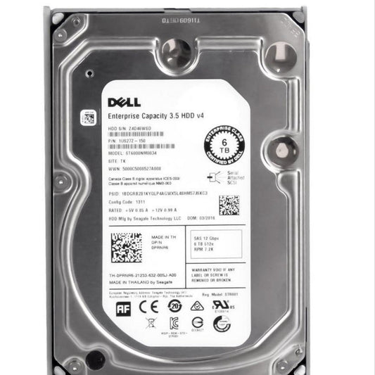 001FTW Dell 6TB 7200RPM SAS 12Gbps 3.5-Inch Hard Drive