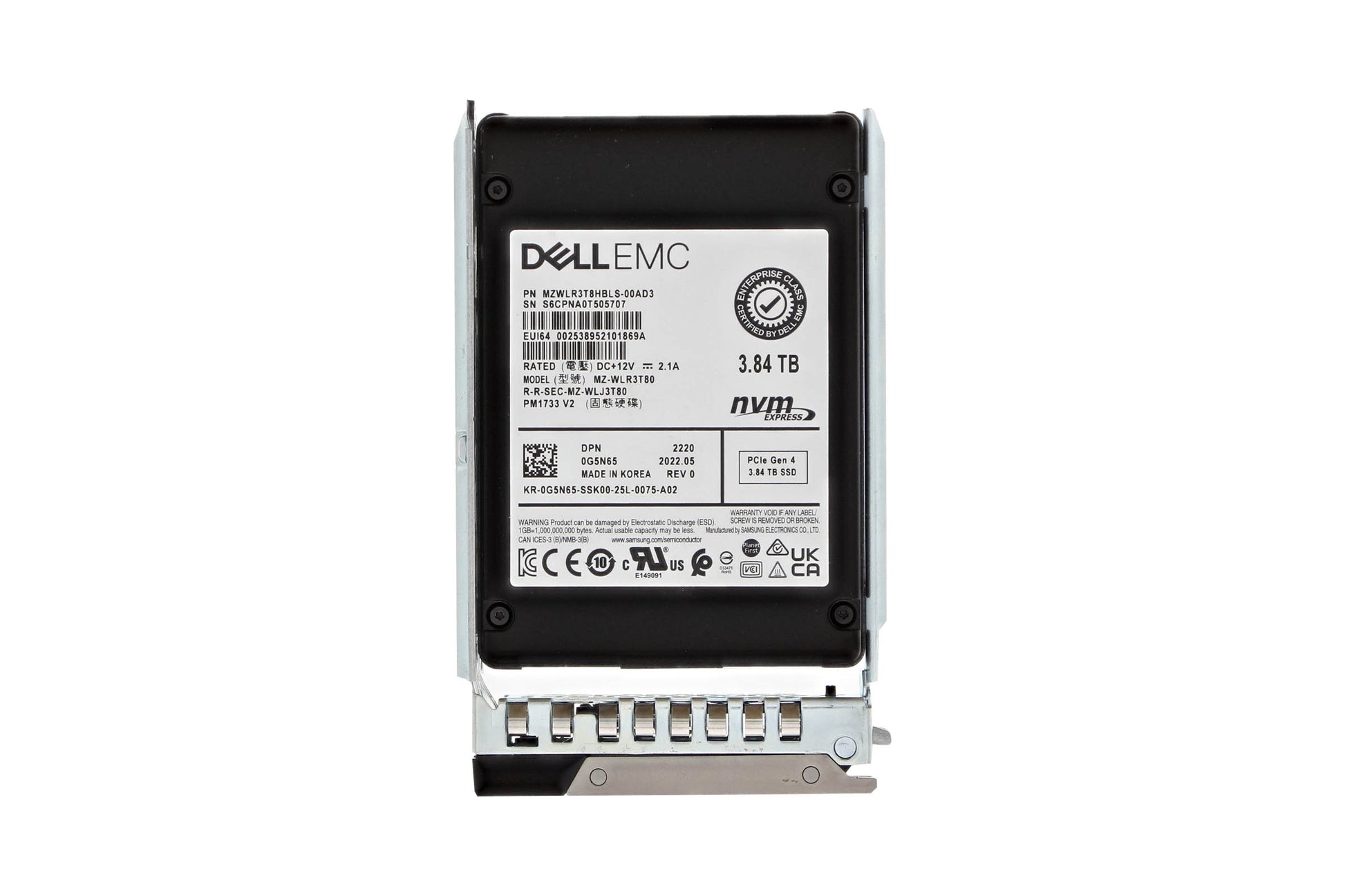 G5N65 Dell 3.84TB PCI Express NVMe x4 U.2 , 2.5" Solid State Drive
