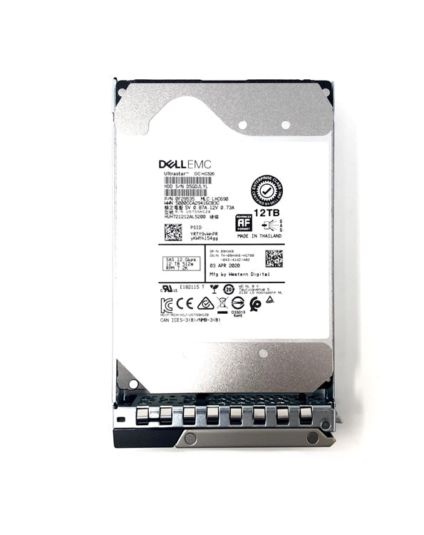 DK7C9 Dell 12TB 7200RPM SAS 12Gbps 3.5-Inch Hard Drive