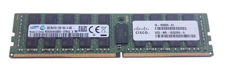 HX-MR-1X322RU-A Cisco 32GB DDR4 2133MHz PC4-17000 Reg ECC CL15 DIMM 1.2V Dual Rank Memory Module