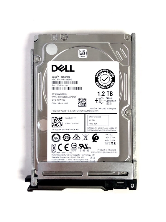FTJH1 Dell 1.2TB 10000RPM SAS 12Gbps Hot Swap (512n) 2.5-Inch Hard Drive with Tray