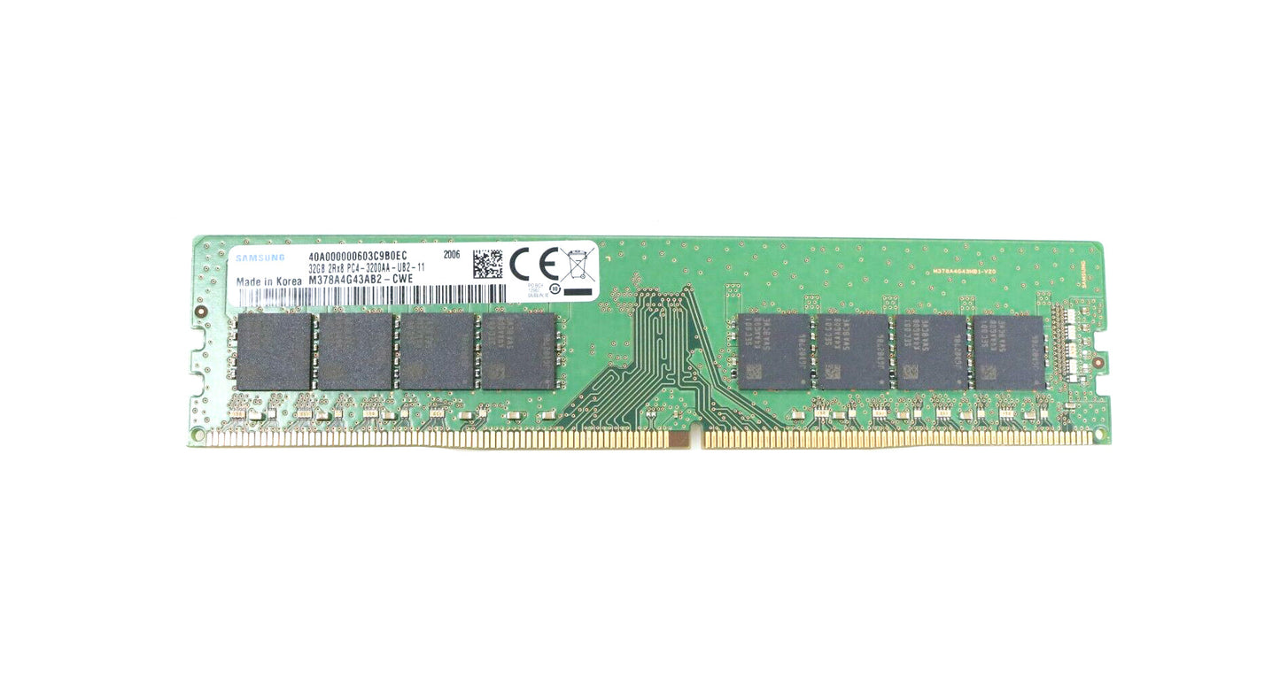 M378A4G43AB2-CWE Samsung 32GB PC4-25600 DDR4-3200MHz non-ECC Unbuffered CL22 DIMM 1.2V Dual-Rank Memory Module