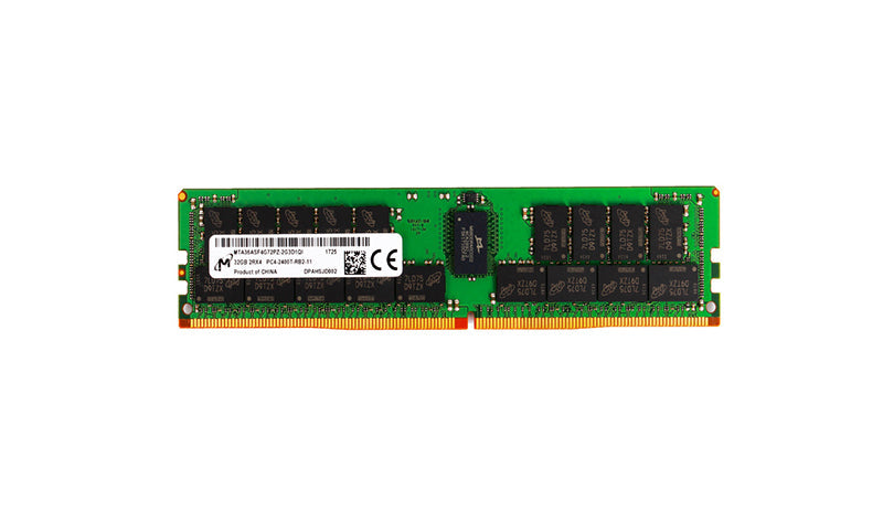 MTA36ASF4G72PZ-2G3D1QI Micron 32GB PC4-19200 DDR4-2400MHz ECC Registered CL17 DIMM 1.2V Dual-Rank Memory Module