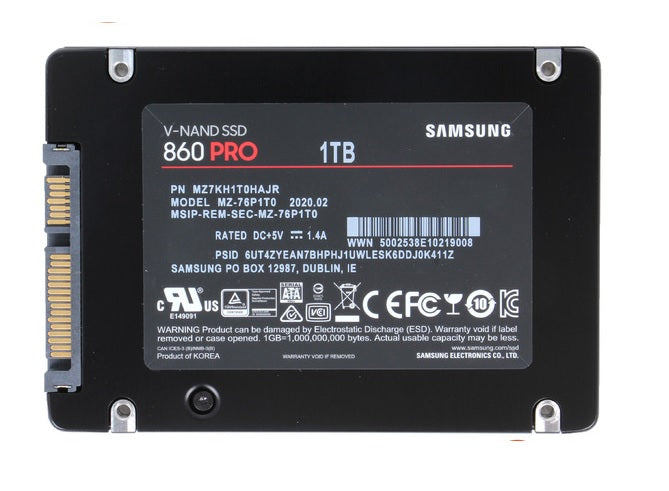 MZ7KH1T0HAJR Samsung 860 PRO Series 1TB MLC SATA 6Gbps (AES-256 / TCG Opal 2.0) 2.5-inch Solid State Drive